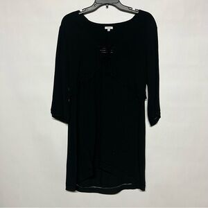 Tavik Elegant Black Top with Intricate Design